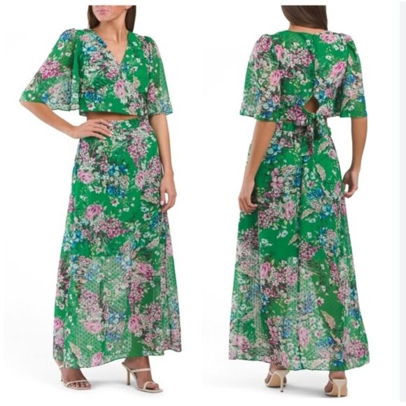 Kensie Dresses & Skirts - Kensie Green Floral 2 Piece Skirt Set, Size 12